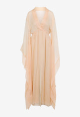V-neck Chiffon Maxi Dress
