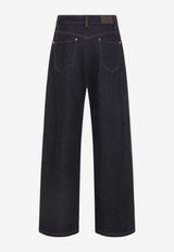 Wide-Leg Mid-Rise Jeans