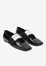 Square-Toe Patent Leather Ballet Flats