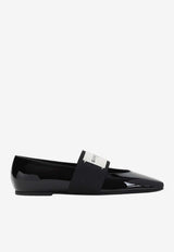Square-Toe Patent Leather Ballet Flats