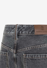 Logo Patch Faded Jeans