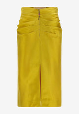 Valentino Shantung Silk Midi Skirt Yellow 8B0RAEY59F3R0X_MEDALLION_42176914