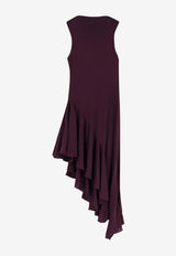 Alaïa Asymmetric Midi Dress Bordeaux AA9R3005J090C332_Bordeaux_48013877