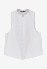 Tom Ford Paneled Buttoned Vest White WA0047FAX1609WAB_White_40468878