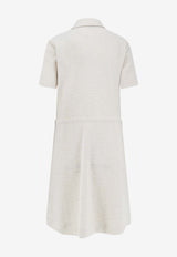 Moncler Zip-Up Bouclé Mini Dress White L10938I0001289BBV034_White_56807532