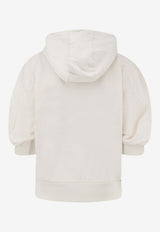 Moncler Logo Patch Short-Sleeved Zip-Up Hoodie White L10938G0002389B2V04A_White_56807533
