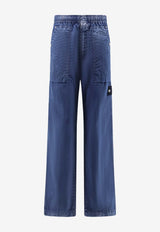 Stone Island Straight-Leg Elasticated Jeans Blue L1S143100001S0J19V0021_Blue_56807544