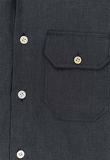 Kiton Ciro Paone Buttoned Casual Shirt Blue UCWMH0969701BLACK_Black_42176787