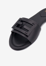 Fendi Baguette Leather Flat Sandals Black 8R8136AE7TF0ABB_Black_42821650
