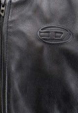 Diesel Leather Zip-Up Jacket Black A201130PFAH9XX_Black_44131668