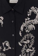 Dries Van Noten Casia Embellished Buttoned Shirt Black 2610107593078900_Black_54420847