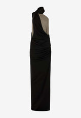 Entire Studios High-Neck Draped Dress Black ESSS26DR049086313_PUDDING_58116735