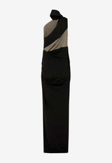 Entire Studios High-Neck Draped Dress Black ESSS26DR049086313_PUDDING_58116735