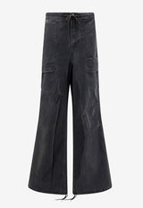 Entire Studios Lace-Up Washed Jeans Black ESSS26PA050120392_washed black_58116738