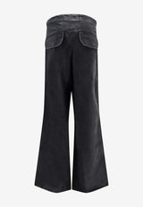 Entire Studios Lace-Up Washed Jeans Black ESSS26PA050120392_washed black_58116738