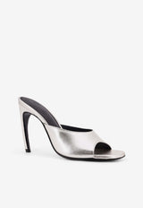 The Attico Betta 95 Laminated Leather Mules Silver 260WSH00886LBT112AA002_Silver_49751014