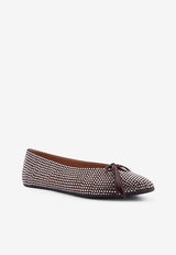 The Attico Kali Embellished Satin Ballet Flats Brown 260WSH00908EEE106TA204_DARK BROWN_49751030