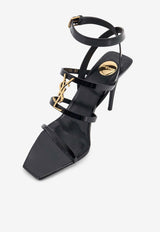 Saint Laurent Cassandre 90 Patent Leather Sandals Black 8227911TVDD1000_Black_44132592