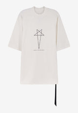 Rick Owens DRKSHDW Pentagram Oversized T-shirt White DU01F4274RIGEP31109_MILK BLACK_54407905
