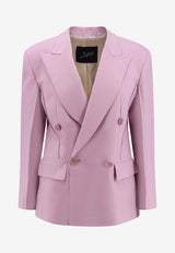 SEAFARER Carmen Double-Breasted Silk-Blend Blazer Pink SWJ0135TWF01110003040_Pink_54423265
