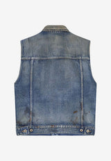 Rick Owens DRKSHDW Distressed Denim Vest Blue DL01F1798HKWJP146_VINTAGE WASH_54407906