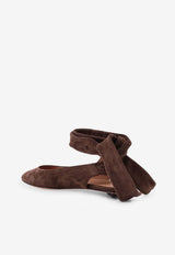 The Attico Cloe Wraparound Suede Ballet Flats Brown 260WSH00793LBT007AA204_DARK BROWN_49751045