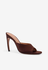 The Attico Betta 95 Satin Mules Brown 260WSH00886EEE106AA204_DARK BROWN_49751049