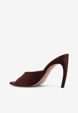 The Attico Betta 95 Satin Mules Brown 260WSH00886EEE106AA204_DARK BROWN_49751049