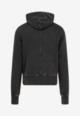 Entire Studios Zip-Up Hooded Sweatshirt Black ESSS26HO020120392_washed black_58116757