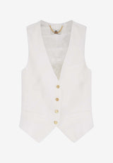 Elisabetta Franchi Tailored Sleeveless Vest White GL00862E2360_Ivory_41973232
