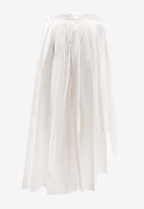 Self-Portrait Asymmetric Gathered Midi Skirt White AC26033MSKWWHITE_White_42176760