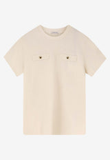 Moncler Crewneck T-shirt with Decorative-Pockets Cream L10938C0002389B9B050_White_53817837