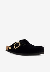 Birkenstock Boston Big Buckle Velvet Sandals Black 1030086BLACK_Black_54417855