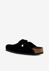 Birkenstock Boston Big Buckle Velvet Sandals Black 1030086BLACK_Black_54417855