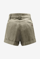 Aspesi Linen Blend Mini Shorts Taupe S6G0222G20885260_Military_54417830
