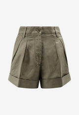Aspesi Linen Blend Mini Shorts Taupe S6G0222G20885260_Military_54417830