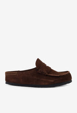 Birkenstock Naples Wrapped Suede Mules Brown 1031701CARAFE_CARAFE_54417900
