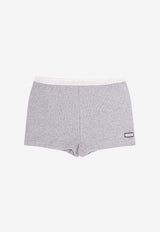 Entire Studios Logo-Patched Mini Shorts Gray ESSS26SH018766238_PEBBLE_58116809