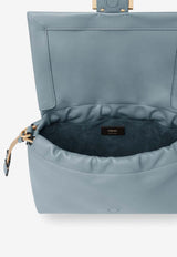 Fendi Medium Mamma Baguette Leather Shoulder Bag Light Blue 8BR833AQ0DF1UJC_MERCURIO_60007740
