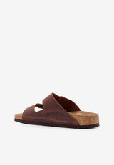 Birkenstock Arizona Oiled Leather Slides Brown 052533OILED LEATHER_Brown_54418017