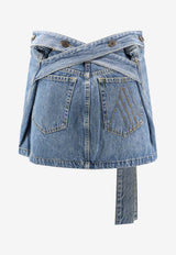 The Attico Crossover Back Mini Denim Skirt Blue 260WCR00154DDD116AA024_Blue_54017452