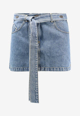 The Attico Crossover Back Mini Denim Skirt Blue 260WCR00154DDD116AA024_Blue_54017452