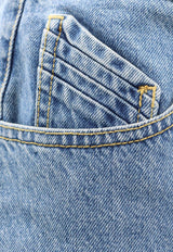 The Attico Crossover Back Mini Denim Skirt Blue 260WCR00154DDD116AA024_Blue_54017452