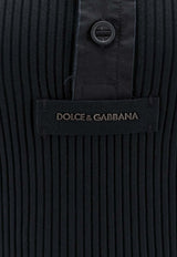 Dolce & Gabbana Ribbed Logo Sweater Black G8TF3THU7WRN0000_Black_40005348