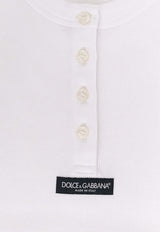 Dolce & Gabbana Logo Patch Ribbed Tank Top White F8W42TFU7AVW0800_Biancoottico_40005252
