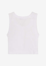 Dolce & Gabbana Logo Patch Ribbed Tank Top White F8W42TFU7AVW0800_Biancoottico_40005252