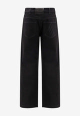 The Attico Logo Embroidered Straight-Leg Jeans Black 260WCP00295DDD104AA100_Black_54017453