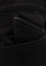 The Attico Logo Embroidered Straight-Leg Jeans Black 260WCP00295DDD104AA100_Black_54017453