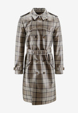 Burberry Madras Check Double-Breasted Trench Coat Brown 8125430C5683_Chalkwhitetruffle_40017633