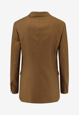 Burberry Single-Breasted Buttoned Blazer Brown 8126168C5357_HAZELNUT_40017646